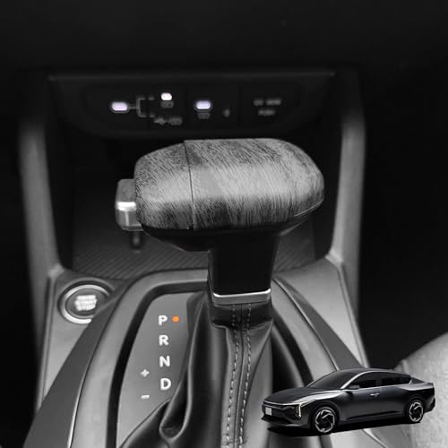 ABS Car Gear Shift Knob Cover Trim Shifter Lever Handle Protective Compatible with Kia Sorento 2024-2026,Kia Carnival 2025-2026,K4 2025-2026,K5 2025-2026 Accessories(Wood Grain Style) - color: Wood Grain Style