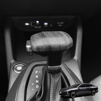 ABS Car Gear Shift Knob Cover Trim Shifter Lever Handle Protective Compatible with Kia Sorento 2024-2026,Kia Carnival 2025-2026,K4 2025-2026,K5 2025-2026 Accessories(Wood Grain Style) - color: Wood Grain Style