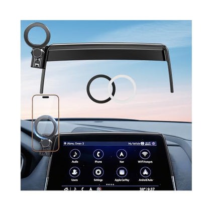 Car Phone Holder for Cadillac CT5 2024 2023 2022 2021 2020 (Only for 10-Inch Screen) 360° Rotation Magnetic Cell Phone Mount, Compatible with Magsafe, Does Not Affect Air Vent - style: Fit for 2020-2024 CT5, 10-Inch