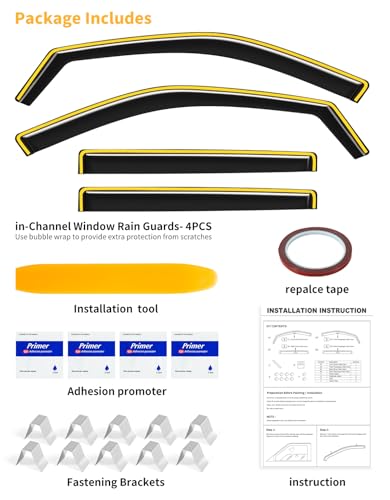 in-Channel Window Rain Guards Fit for Jeep Compass 2017 2018 2019 2020 2021 2022 2023 2024 2025 Extra Durable Window Deflectors Window Visors Vent Shades Vent Visors Car Accessories - size: Fit for 2017-2025 Jeep Compass
