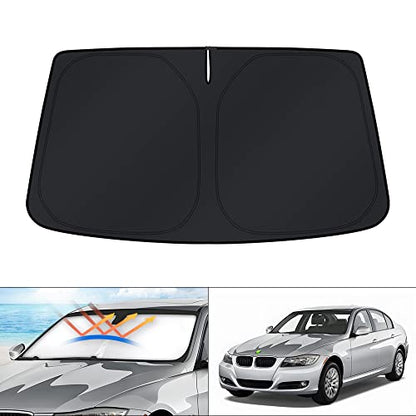 KUST Windshield Sun Shade for 2006-2009 2010 2011 BMW 3 Series Sedan Accessories Sunshade Window Sun Visor Protector Foldable Block UV Rays - size: For | BMW 3 Series Sedan 2006-2011