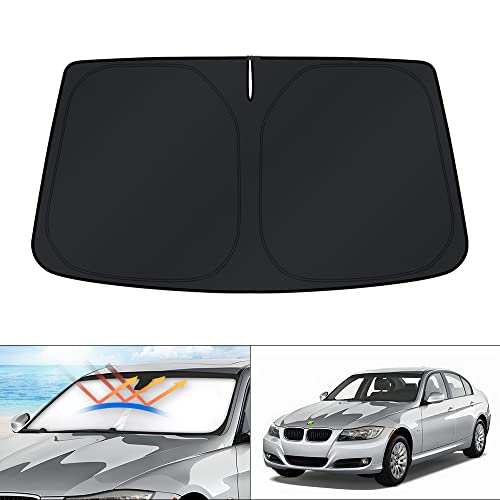KUST Windshield Sun Shade for 2006-2009 2010 2011 BMW 3 Series Sedan Accessories Sunshade Window Sun Visor Protector Foldable Block UV Rays - size: For | BMW 3 Series Sedan 2006-2011