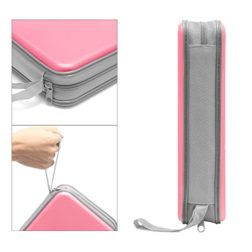 Siveit CD Case, DVD Case Holder 96 Capacity Hard Plastic CD DVD Disc Cases Storage Binder Wallet for Car Home Office Travel (Light Pink) - color: Light Pink