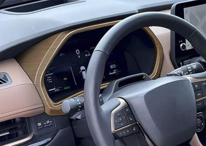Car Dashboard Cover Compatible With Toyota New Grand Highlander 2024 2025 2026 Dash Board Instrument Panel Frame Dial Dashboard Trim Interior Car Accessories ABS 1PC (Peach Wood Style) - color: Peach Wood Style