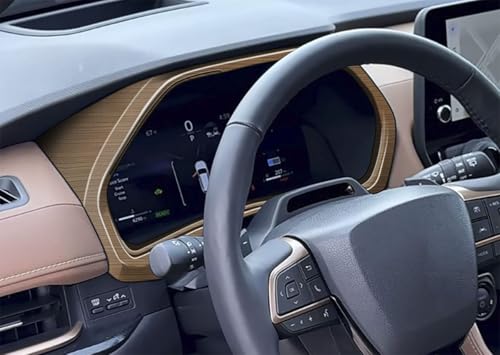 Car Dashboard Cover Compatible With Toyota New Grand Highlander 2024 2025 2026 Dash Board Instrument Panel Frame Dial Dashboard Trim Interior Car Accessories ABS 1PC (Peach Wood Style) - color: Peach Wood Style