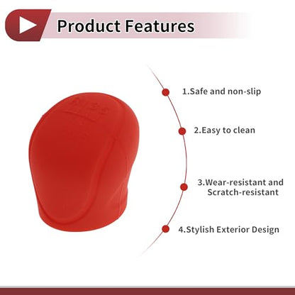 Gear Shift Knob Cover Universal for Car SUV Truck RV Insert Stick Shifting Handle Protector Silicone Red - color: Red