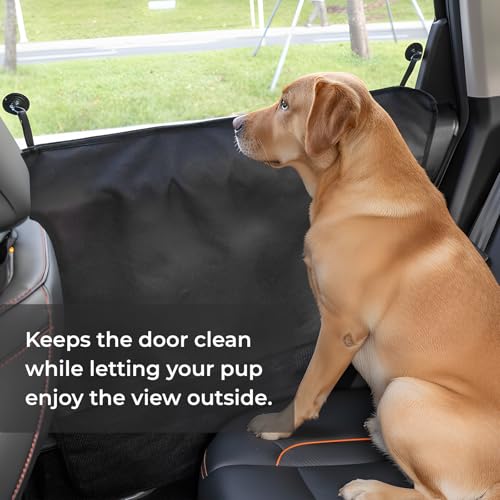 Dog Car Door Protector - Universal Fit for SUV/Sedan/Truck, Waterproof 600D Oxford Cloth Car Door Covers for Pet, Protects Vehicle Doors from Scratching, Drool & Dirt (Black)