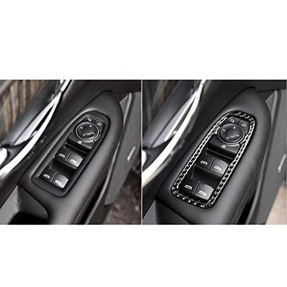 NVCNX Carbon Fiber Compatible with Cadillac XT6 2020-2025 / XT5 2017-2025 2018 2019 2020 2021 2022 2023 2024 Accessories Car Door Sides Window Lift Switch Button Panel Cover Interior Trim - color: Window Lift Switch Button Panel