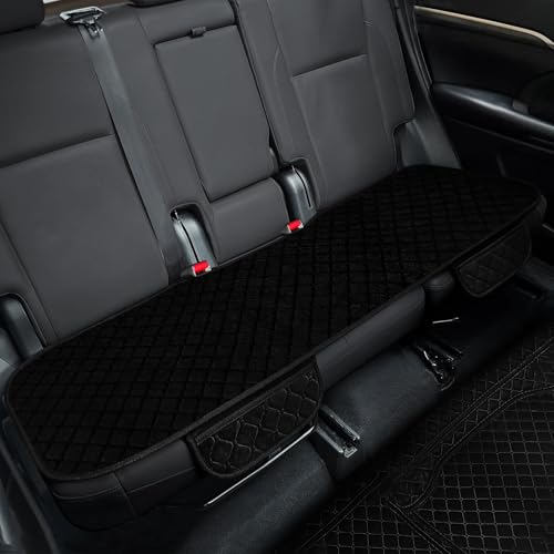 surpassme Comfortable Car Seat Covers Universal Back/Brench Seat Coves for Car Accessories with Storage Pockets, Padded Car Interior Covers for Automotive, SUV, Truck, and Van(Black) - color: Black, size: 1 Rear Bench Seat Cover