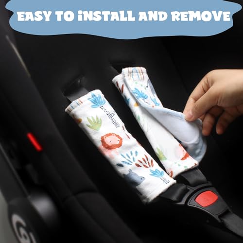 Car Seat Strap Covers for Babies Soft Car Seat Belt Covers, Mink Car Seat Straps Shoulder Pads for Boys and Girls, Blue - color: Blue