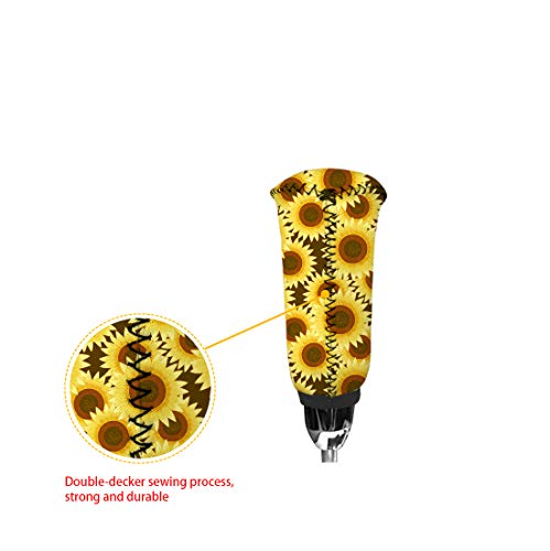 KEIAHUAN Black Car Gear Shift Knob Cover & Handbrake Cover Stretch 2 pcs/Set for Women Men Gift Soild Color - color: Black