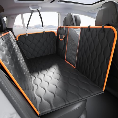 Scratchproof Dog Car Seat Cover For Back Seat, Waterproof Back Seat Pet Cover For Dogs With Mesh Window,Storage Pocket,Side Flap,Collapsible Nonslip Dog Seat Cover Universal Size Fit for Car/Truck/SUV