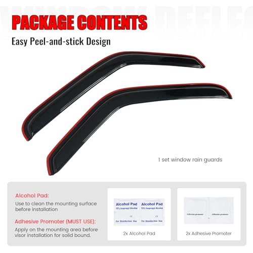 Window Visor Compatible with 1993-2011 Ford Ranger Mazda, in Channel Style Dark Smoke Tint Acrylic Shade Rain Sun Guard Wind Vent Air Deflector by IKON MOTORSPORTS, 1994 1995 1996 1997 1998 1999