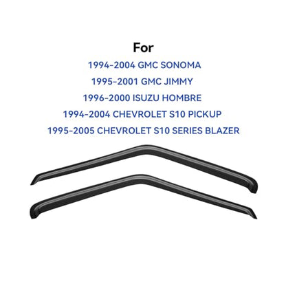 Window Visors Rain Guards for 1994-2004 Chevrolet S10/GMC Sonoma Regular/Extended Cab, Out-Channel Window Vent Wind Deflectors Visors Shades for 95-05 S10 Blazer/S15 Jimmy, 1996-2000 Isuzu Hombre - size: 1994-2003 Chevrolet S10/GMC Sonoma