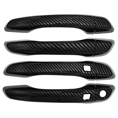 NewYall Carbon Fiber Exterior Door Handle Cover Trim with Keyless Holes for Hyundai Elantra 2017-2019 Front Rear Left Driver Right Passenger Side
