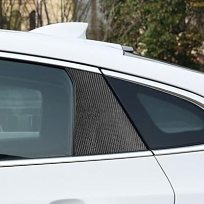 Black Carbon Flakes Compatible with Chevy/Chevrolet Malibu 2016-2025 2017 2018 2019 2020 2021 2022 2023 2024 Accessories Car B Pillar Side Windshield Outer Cover Exterior Trim Decal 6pcs - color: B-pillars
