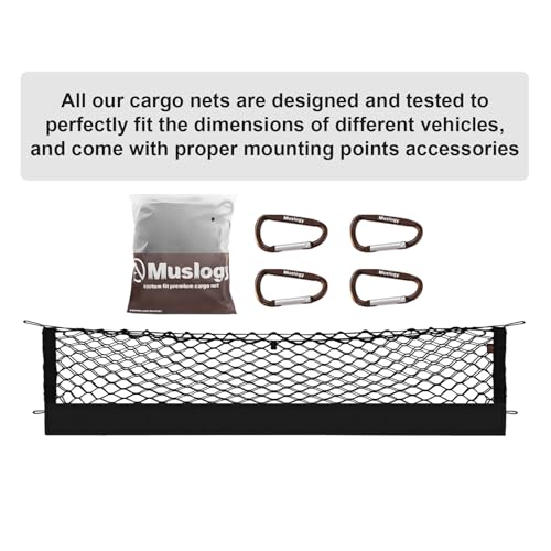 Muslogy Truck Bed Cargo Net Trunk Netting Compatible with 2018-2023 Chevy Traverse Accessories, Pickup Cargo Organizer SUV Sedan Storage Net w/Heavy Duty Carabiners - style: 2018-2023 Traverse