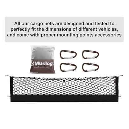 Muslogy Truck Bed Cargo Net Trunk Netting Compatible with 2018-2023 Chevy Traverse Accessories, Pickup Cargo Organizer SUV Sedan Storage Net w/Heavy Duty Carabiners - style: 2018-2023 Traverse