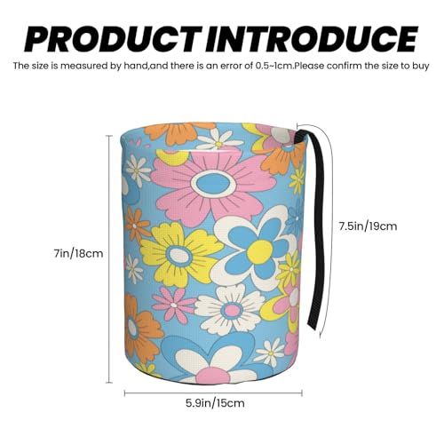Retro Flowers Car Trash Can Small Portable Car Garbage Bag for Back Front Seat RV's Camping Accessories - color: Retro Flowers