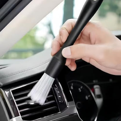 Car Detailing Brush Set Soft Bristles Ergonomic Handles for Air Vent Cleaning, Dashboard Dusting and Interior Wash, Black, 3pcs/Set - color: Black