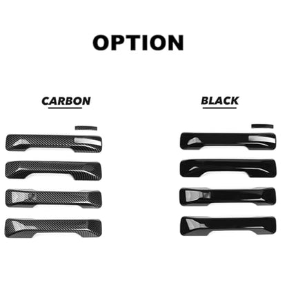 Compatible with Hyundai Palisade 2026 Accessories Button Style Exterior Door Handles Covers (Carbon Fiber Pattern) - color: Carbon Fiber Pattern