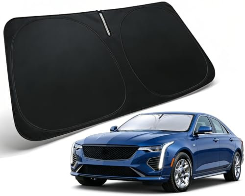 Windshield Sun Shade for 2020-2024 Cadillac CT4 Accessories, Car Front Window Sun Visor Protector & Heat Shield | 240T Sunshade Protection Blocks UV Rays Keep Your Car Cooler - size: For | Cadillac CT4 2020-2024