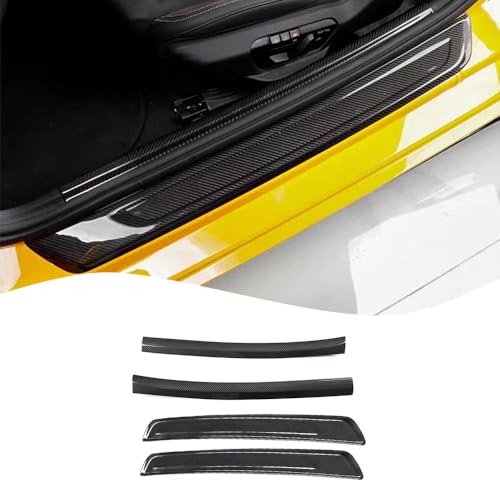 for 2019-2022 Toyota Supra Car Interior Accessories Real Dry Carbon Fiber Door Sill Trim Strips 4PCS (Black Carbon)