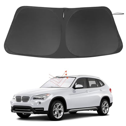Windshield Sun Shade Custom Fit for 2011 2012 2013 2014 2015 BMW X1 E84 Accessories Foldable Sunshade Sun Blocker Protect Car from Sun Rays & Heat Damage Keep Car Cooler - size: Fit Bmw X1 E84 2011-2015
