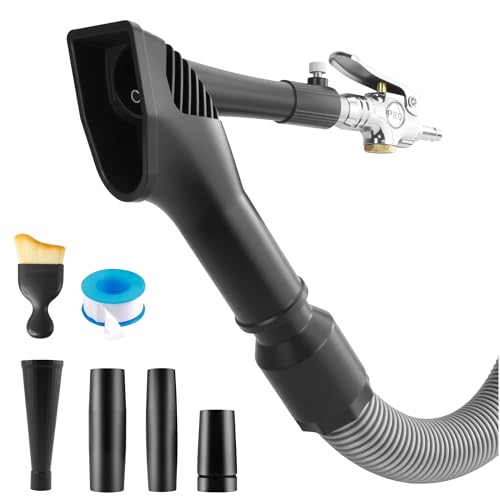 GOCCIDA 2IN1 Car Interior Detailing Air Blow Gun & vacunm Gun with Adjustable Air Flow Nozzle,Cleaning Gun Quickly Blasts Dirt and Dust from Surface Works with Air Compressor(Upgrade Rotate Tube) - color: silver