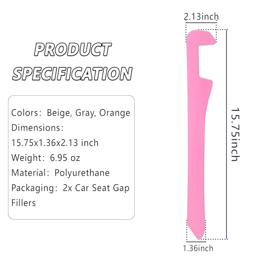 Junecarp Car Seat Gap Filler 2 Pack,Car Gap Filler Organizer to Impede Items from Dropping,Essential Interior Car Accessories Seat Gap Plug (Pink) - color: Pink/2pcs
