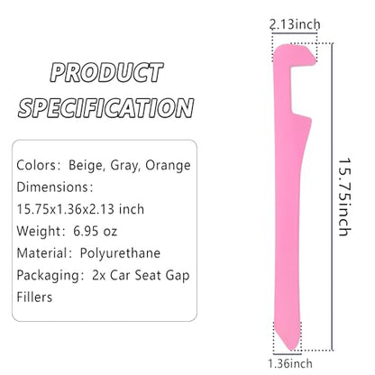 Junecarp Car Seat Gap Filler 2 Pack,Car Gap Filler Organizer to Impede Items from Dropping,Essential Interior Car Accessories Seat Gap Plug (Pink) - color: Pink/2pcs