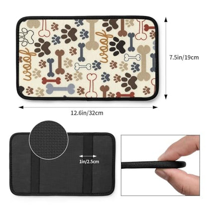 Dog Paw Prints Bones Auto Center Console Cover Universal Car Armrest Pad Waterproof Women Men Automotive Interior Accessories for Most Vehicle SUV - color: Dog Paw Prints Bones