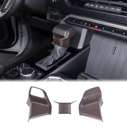 Aunginsy Gear Shift Handbrake Trim Cover Compatible with Toyota Tundra 2022+, Sequoia 2023+ & Tacoma 2024+, ABS Center Console Gear Shifter Head Knob Lower Panel Decorative Cover Protector Accessories - color: Oak Grain Pattern(B)