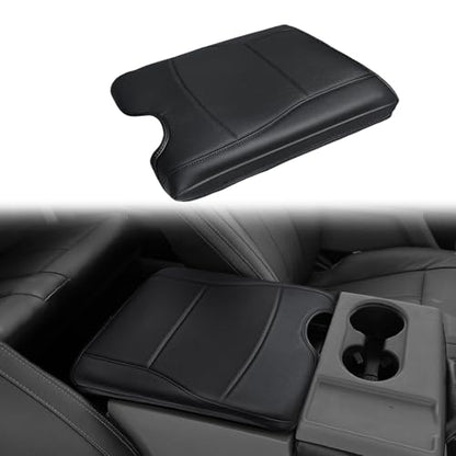 Muslogy Center Console Armrest Cover Fit for Ford F-150 F150 2015-2026 & F250 F350 F450 2017-2026 Accessories, Comfort Armrest Pad Console Lid Cushion Vegan Leather Regular Thick(Jump Seat ONLY) - size: 2) 15-25 |F150| Jump Seat, Regular