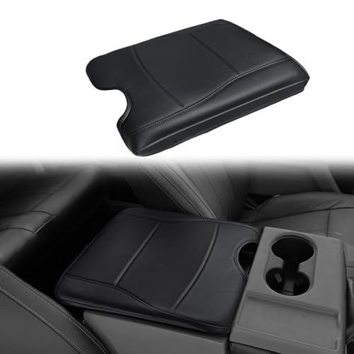 Muslogy Center Console Armrest Cover Fit for Ford F-150 F150 2015-2026 & F250 F350 F450 2017-2026 Accessories, Comfort Armrest Pad Console Lid Cushion Vegan Leather Regular Thick(Jump Seat ONLY) - size: 2) 15-25 |F150| Jump Seat, Regular
