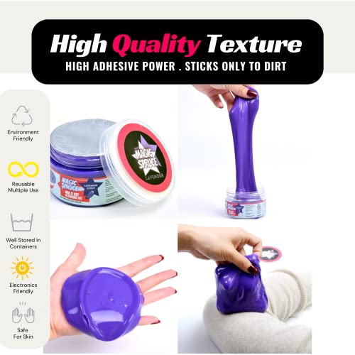 MAGIC SPRUCE Car Detailing Kit Gel for Car Interior Dashboard Cleaner Products, Non-Water Dust Remover Scented Freshner, Upholstery Cleaning Putty, Laptop Computer Cleaning Accessories Car Slime - color: Purple