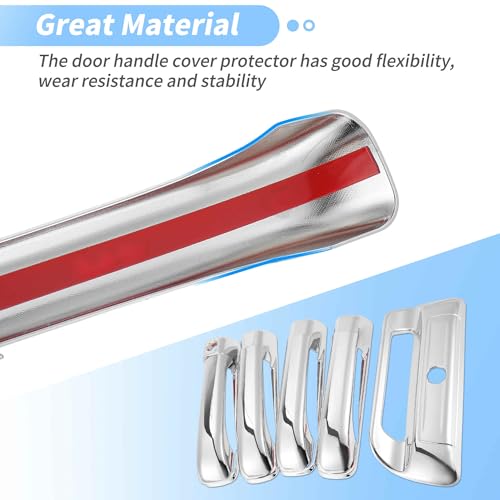 Door Handle Tailgate Cover Protector Set for Dodge for Ram 2500 3500 2020-2025 Front Rear Exterior Door Handle Tailgate Cover Chrome Silver Tone