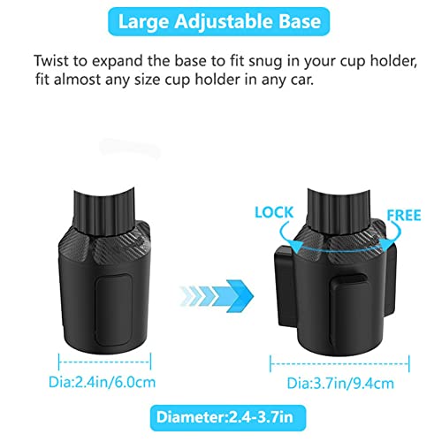 Cup Holder Tray Table, Car Drink Holders Tray, 360º Rotation Adjustable Stretchable Non-Slip Car Tray for Eating, Portable Car Interior Organizer Accessories(Size:6-7.95x6.75inch)