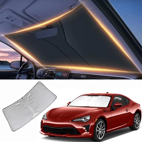 Windshield Sun Shade for 2017-2021 Toyota 86/2022-2023 Toyota GR86 Front Window Shades Cover for 2013-2023 Subaru BRZ/2012-2016 Scion FR-S FRS Windshield Sun Visor Protector Car Accessories - size: For Toyota 86 2017-2021