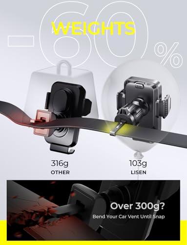 LISEN Wireless Car Charger, 15W Fast Charging Air Vent Phone Mount Car Phone Holder Charger [No Shake] Wireless Charging Mount for iPhone17 16 15 14 13 12Pro Max Samsung Galaxy Series All Smartphones