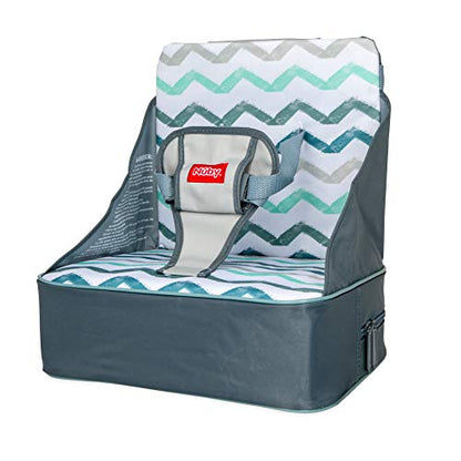 Nuby Easy Go Booster Seat - Travel Booster Seat for Babies and Toddlers - Holds Up to 35 Pounds - 9+ Months - Gray Chevron - color: Chevron