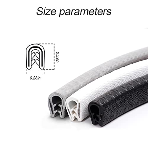 XINLIYA Universal Car Door Edge Guards, 16Ft Rubber Seal Protector U Shape Trim for Most Cars, Aluminum Boat Edge Protection (Black) - color: Black