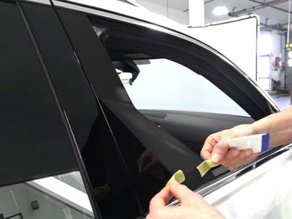 Rvinyl Pillar Post Window Trim Compatible with Mitsubishi Lancer 2008-2017 (Sedan) - Matte (Black) - color: Matte (Black)