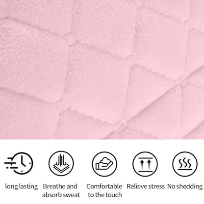 JOYCOURT 2PCS Universal Car Seatbelt Strap Cover, Long Crystal Velvet Shoulder Pad Cover Kit for Adults and Children, Helps Avoid Friction on Shoulder and Neck, Fits All Cars and Packs (Pink) - color: Pink