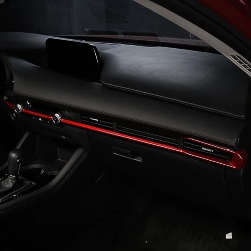 Car Accessories Fit for 2019 2020 2021 2022 2023 2024 2025 Mazda 3 Axela Inner Dashboard Center Console AC Air Vent Outlet Cover Trim (Red) ABS 4 PCS - color: Red
