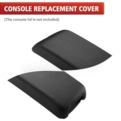 KBH Center Console Armrest Cover Replacement for Toyota Camry 2012 2013 2014 2015 2016 2017, Vinyl Leather, Car Arm Rest Lid Skin Upholstery, Black (Leather Part Only) - color: Black, size: Camry 2012-2017