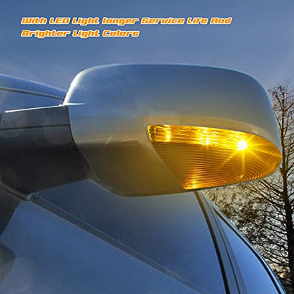 HERCOO LED Side Mirror Turn Signal Puddle Light Lamp Assembly Compatible with Dodge Ram 1500 2500 2010-2018, Ram 1500 Classic 2019-2022, Replacement for 68064949AA 68064948AA - size: Left & Right-clear