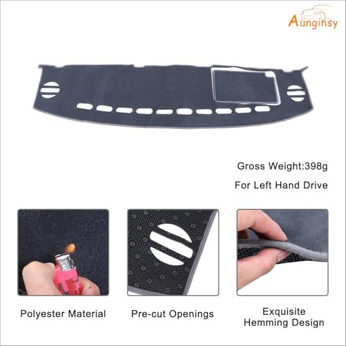 Aunginsy Car Dashboard Cover Mat Compatible with Toyota FJ Cruiser 2007-2021 SUV Dashboard Dash Cover Nonslip Grey Mat Sun Pad Dash Carpet Sunshade Glare UV Rays Protector Car Interior Accessories - color: Grey(LHD)
