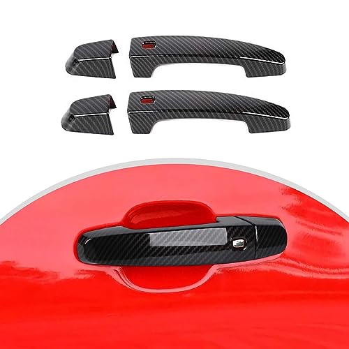 CheroCar Compatible with Camaro Exterior Door Handle Cover Handle Trim Decor Exterior Accessories Compatible with 2016-2023 Chevrolet Camaro,Carbon Fiber - color: Carbon Fiber