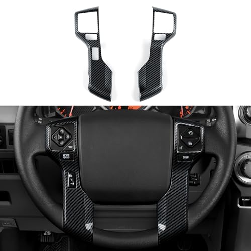 Car ABS Sticker Carbon Fiber Decal Cover Interior Trim Accessories for Toyota 4Runner SUV 2010-2025 Black - color: Wheel